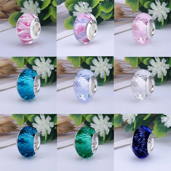 Uusi eurooppalainen värikäs Lampwork-lasipallo Murano-muovi Aolly-riipus sopii Pandoran rannekkeeseen rannekoru naisille tytölle DIY-korut Dropship yw15813 8