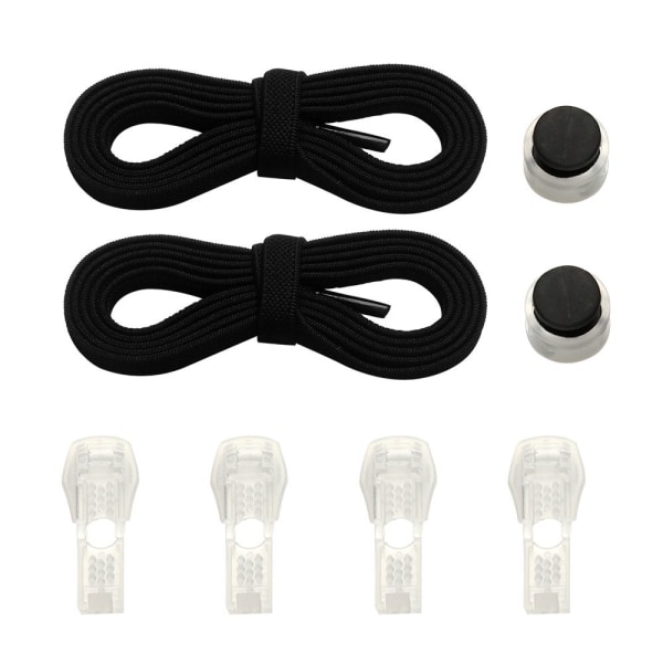Spring Lock Skosnören Uden Slips SVART black