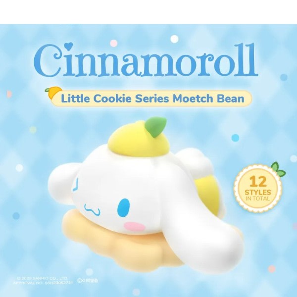 Sanrio pop böna Cinnamoroll Little Cookie Series Moetch Bean Mini Prydnader Kawaii Blind Box Anime Figur