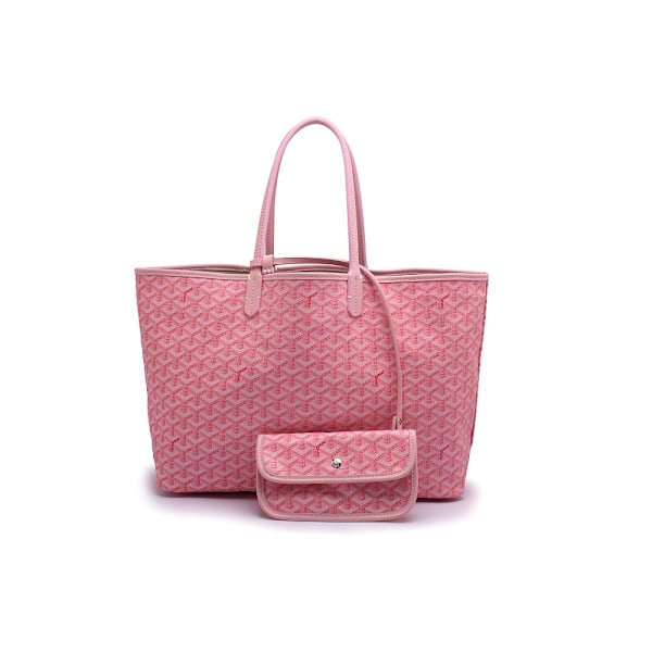 Hundefortann veske stor kapasitet tote veske mamma veske lommebok gave kvinner rosa-Xin rosa pink S size