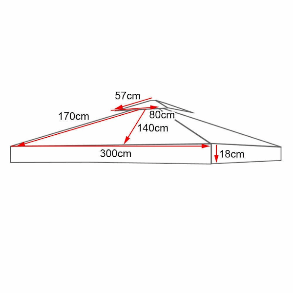 Paviljongin katto, korvaava kattoteltta, paviljongin katon suoja, ulkoilma- ja puutarhagrillit 3x3M Beige