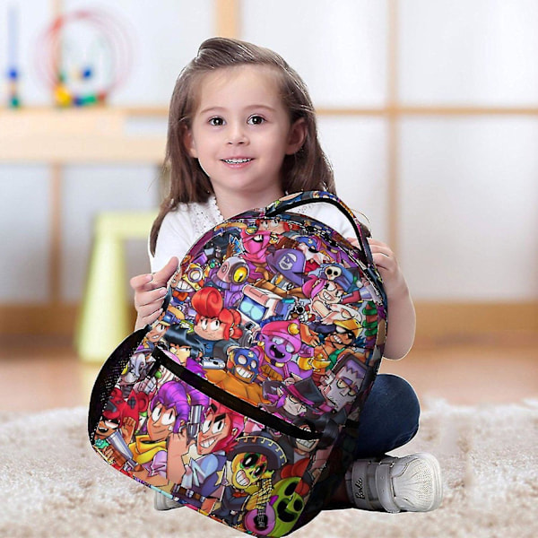 c783 Fashion Kids Ryggsäck Brawl Stars Bekväm Ryggsäck Högkvalitativ Skolväska För Barn Tr (DPD)