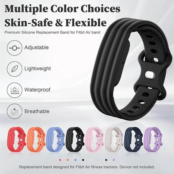 Klokkerem til Google Fitbit Air, myk erstatningsrem i silikon-FA- Light Pink