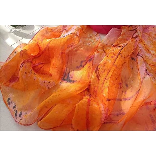 Lettere Chiffon-Sjal til Kvinder, Trendy Sjal, Gennemsigtige Trykte Sjal, Ferie Sjal