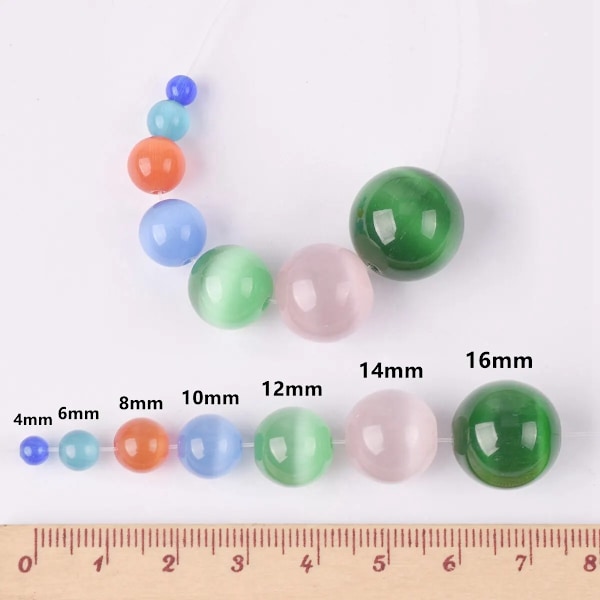 Luonnonkivi Vaaleanpunainen Valkoinen Kuukivi Kissan Silmä Helmiä Korujen Tekemiseen Sileät Irtoavat Välihelmiä Opal DIY Rannekoru Kaulakoru mixed color