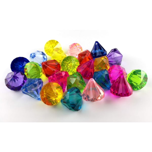 Akryl diamantpärlor, flerfärgade ädelstenar för barn, festpirat