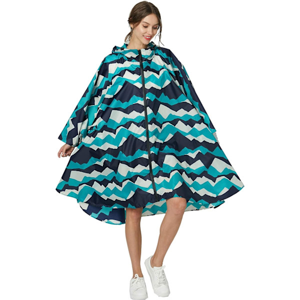 Vanntett regnponcho for kvinner - Nødregnfrakk med hette for utendørs fritid, festivaler, camping og fotturer