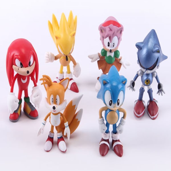 Børns legetøjsdukkefigur gave 6 stk Sonic The Hedgehog actionfigur model