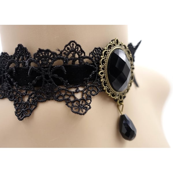 Retro håndlaget håndverk blonder kongelig hoff vampyr choker gotisk