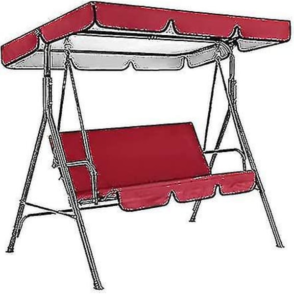 Universellt ersättningstak för 3-sits trädgårdsgunga - Cover - skärmtak (röd, 164 X 114 X 15 Cm)