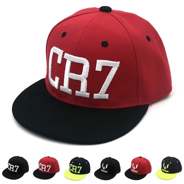 Ronaldo CR7 Kepsi Lapsille Pojat Tytöt Messi Neymar Bboy Hip-Hop Snapback Hat Punainen-A Red-A