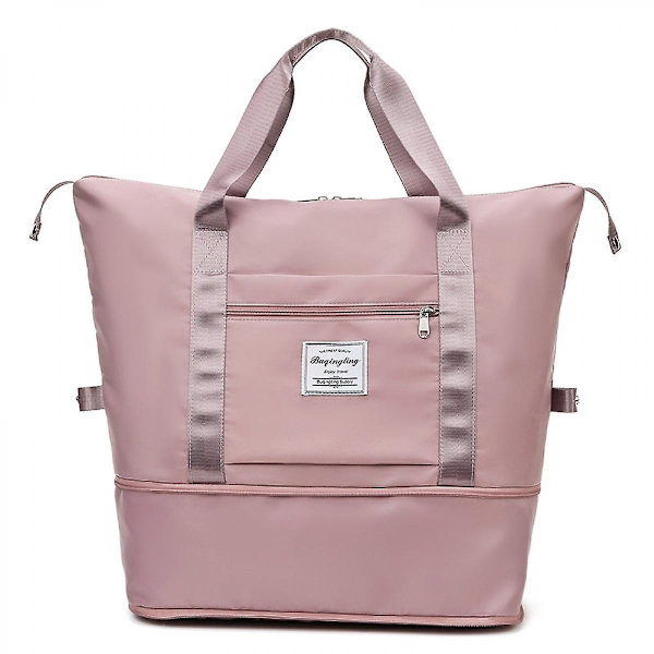 Vanntett skuldertaske Weekendbag Svømming Sport Reiser Gympose Ekspanderbar pose Lett og enkel å bære (rosa) - Perfekt