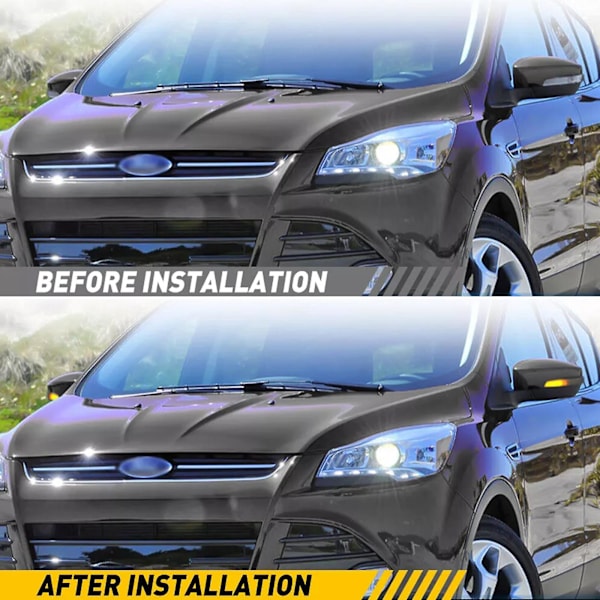 Dynamiska sidobackspegelindikatorer Blinkers för Ford Focus 3 MK3 2012-2018 SE/ST/RS Rökfärgat hus, Bärnstensfärgad LED js