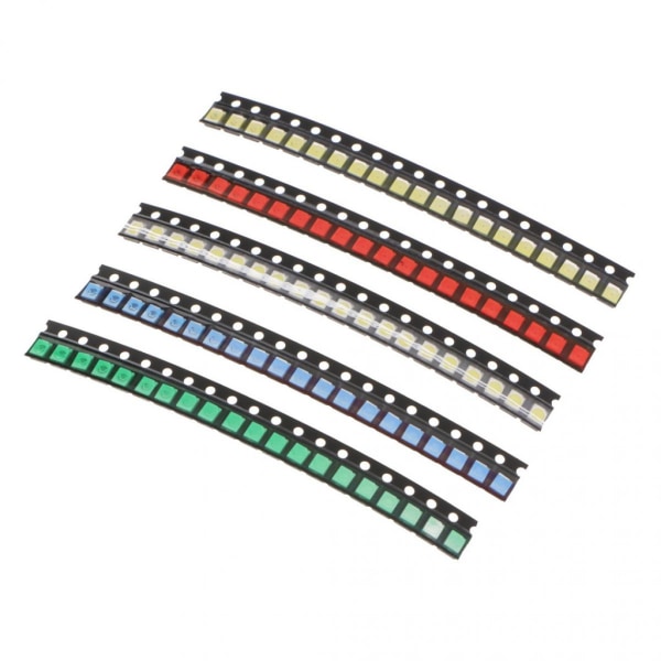 100 st SMD LED-sortiment av diodlampor Kit Super SMD LED-lampkit 1210