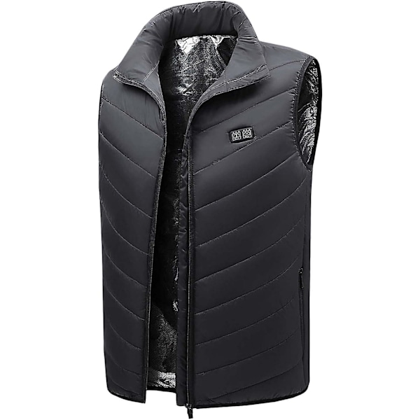 Uppvärmd Väst för Kvinnor Body Warmer 3 Justerbara Temperaturer Svart Black 4XL