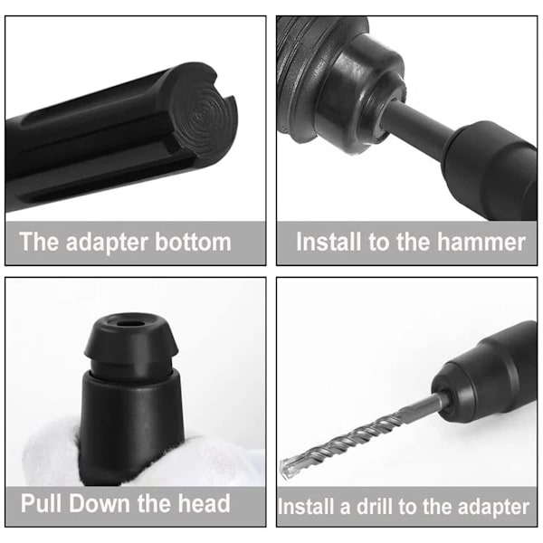 SDS Max til SDS Plus-adapter for hammerbor, SDS Max til SDS Plus hurtigboradapter, hurtigadapterchuckadapter for alle SDS Max-bor