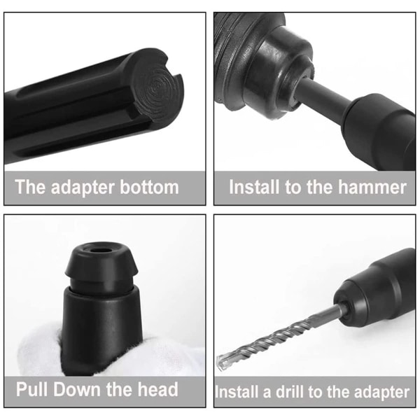 SDS Max till SDS Plus-adapter för borrhammare, SDS Max till SDS Plus snabbborrverktyg, snabbadapterchuckadapter för alla SDS Max-borrar