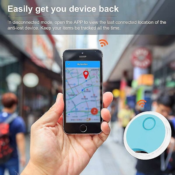 Set med 4 Mini GPS Tracker Rund Dold Liten Portabel Utomhus Sma
