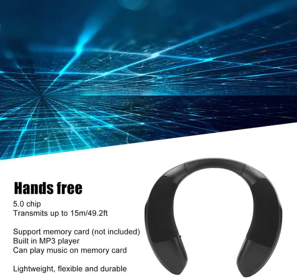 Bluetooth 5.0 Nackbandshögtalare med brusreducerande mikrofon och 3D-stereoljud-FA-