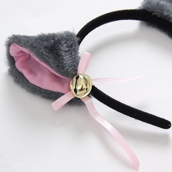 Högtidskalas Cosplay Tillbehör Kattöron Pannband Kattsvans Kattklo Båge 4-delars Set Grå