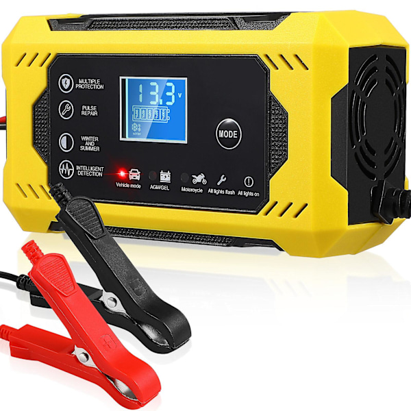 Bilbatteriladdare 12V 6A Automatisk Batteriladdare Underhållsladdare Trickelladdare För Bil Motorcykel 14.5x8x6cm