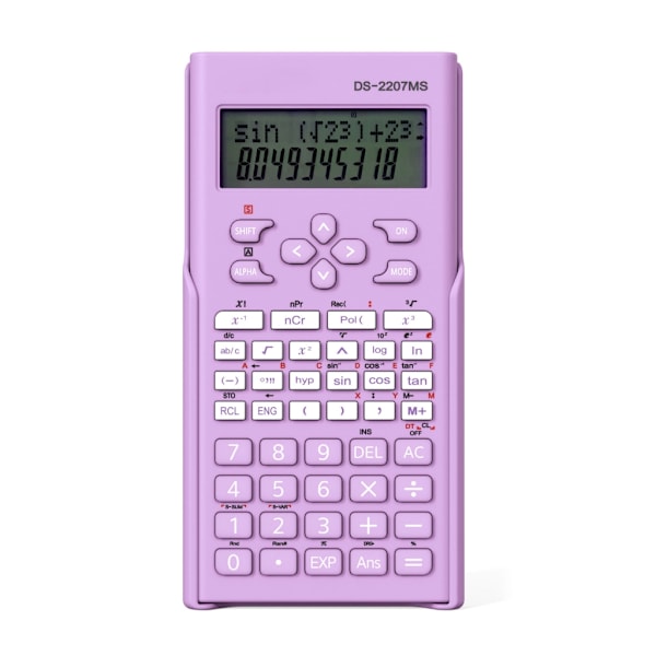 Tieteen laskimella kaksirivinen näyttö l Opiskelijatoiminnot Laskimella Ohut ja kannettava kouluun ja yrityksiin Purple 0.15