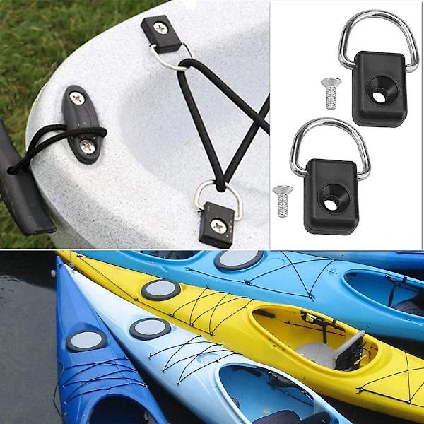 Kajakk D-ring tilbehør 10 stk for kano padle ringer surreögla båt kajakk tilbehør, nylon og rustfritt stål feste ring vedlikehold W