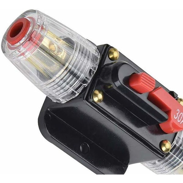 30A Afbryder, 12V-24V DC Inline Sikringsholder, Manuel Nulstilling