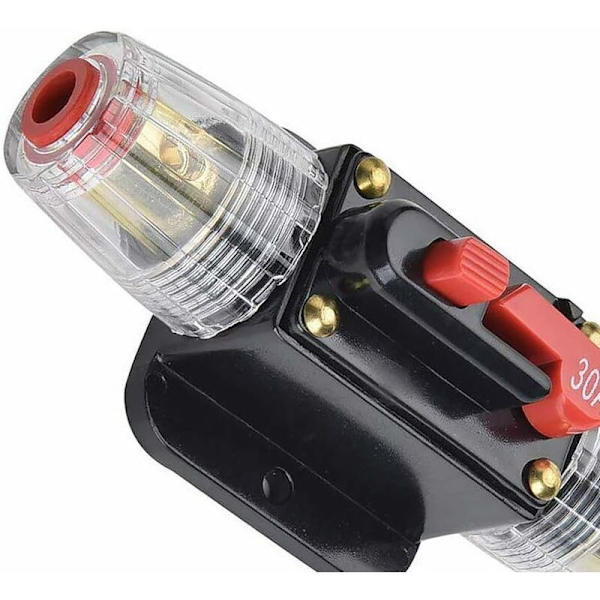 30A kretsbrytare, 12V-24V DC inline säkringshållare, manuell återställning