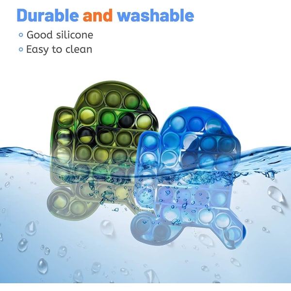 2 pakkausta Among in Us Push Pop Bubble Sensory Fidget -leluja, stressi