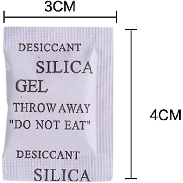 Tørremiddelposer, 200-pak X 1g Silica Gel-posepakning Fugt 3G