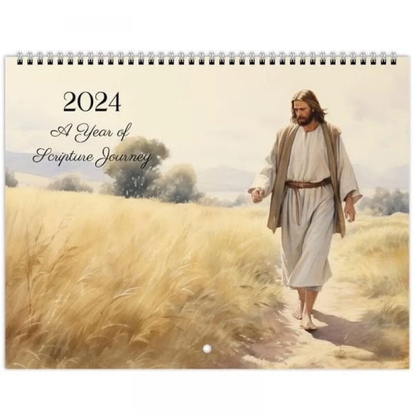 2024 Jesus Kalender, Veggkunstkalender trykt på premium arkivpapir