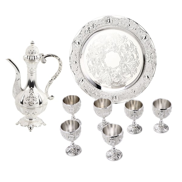 Vinglas Silver Vit Europeisk Stil Heminredning Klassisk Vinglaskanna Set