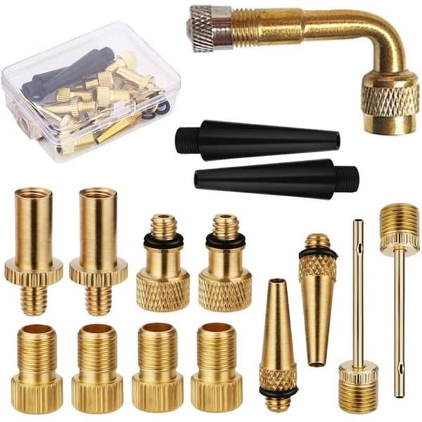 15 st Cykelventiladapterset Reduceringsmunstycken Däckpumpadapterset Bollpumpsnål Universal.-FY-