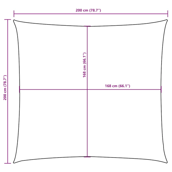 vidaXL Solsejl Oxfordstof Kvadratisk 2x2 m Hvid white 900