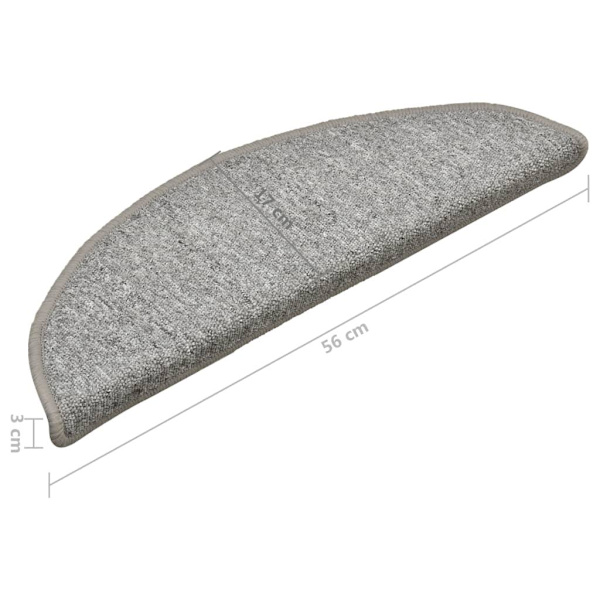 vidaXL Trappstegsmattor 15 st ljusgrå 56x17x3 cm gray 2620