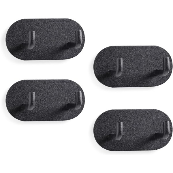 4-pack självhäftande kraftiga krokar Svart