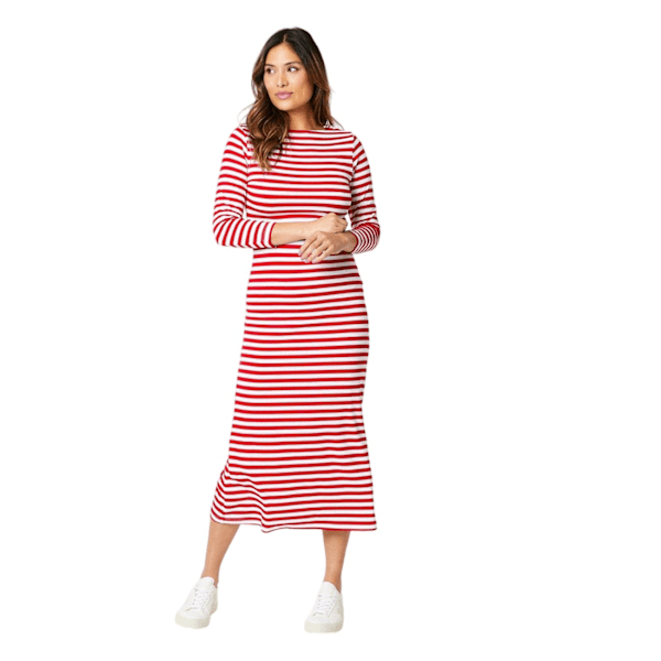 Principles Naisten Raidalliset Jersey Midi-mekko 12 UK Punainen 12 UK Red