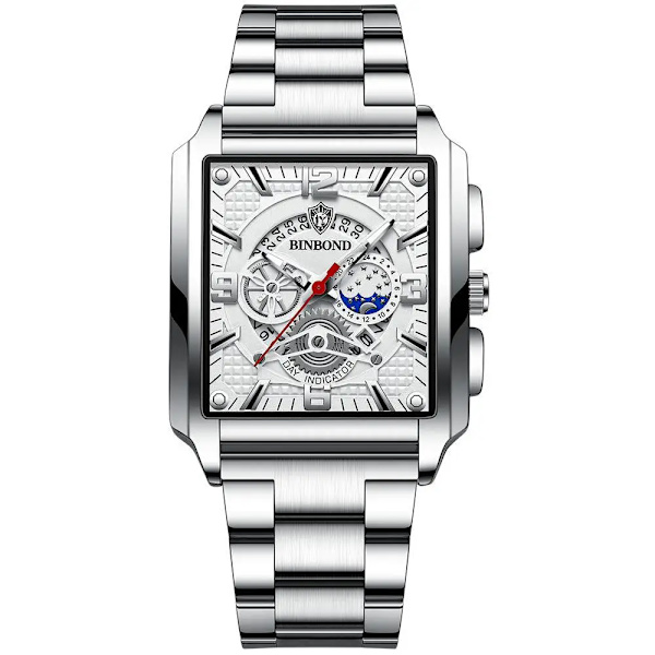 Ny Sport Watch Top Brand Luksus Rose Guld Ur i Rustfrit Stål Herre Mode Vandtæt Armbåndsur Relogio Masculino Silver White
