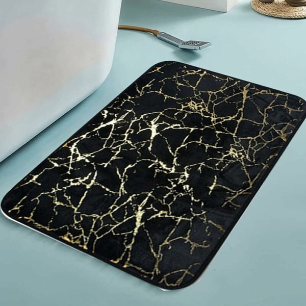 Marmor-effekt tekstureret badeværelsesgulvmåtte, skridsikker, 40 x 60 cm