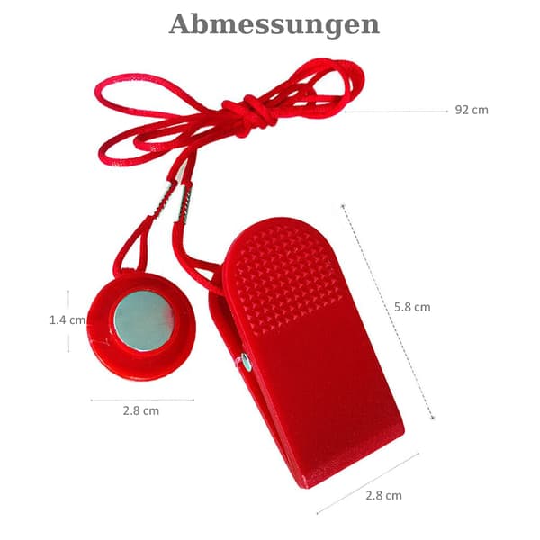 Sikkerhedsnøgle til løbebånd, passer til de fleste løbebånd med magneter-FA-