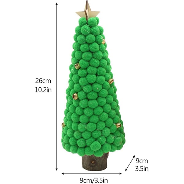 26 cm konstgjord miniatyrjulgran med träbas