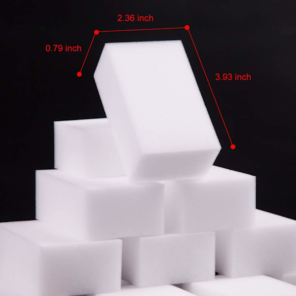 100-pak Magic Sponge Eraser Ekstra tyk Store og holdbare melamin rengøringssvampe i bulk - Multi Surface Power Scrubber Skum rengøringspuder -