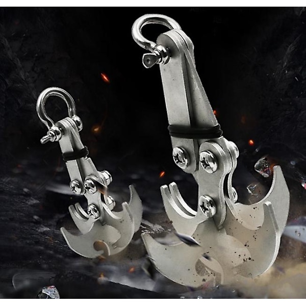 HHL 2 st Grapple Hook Multifunktionell Klo av Rostfritt Stål för Utomhusklättring Multifunktionell Gravitationskrok Grapple Gravity Climbing Rope Hook