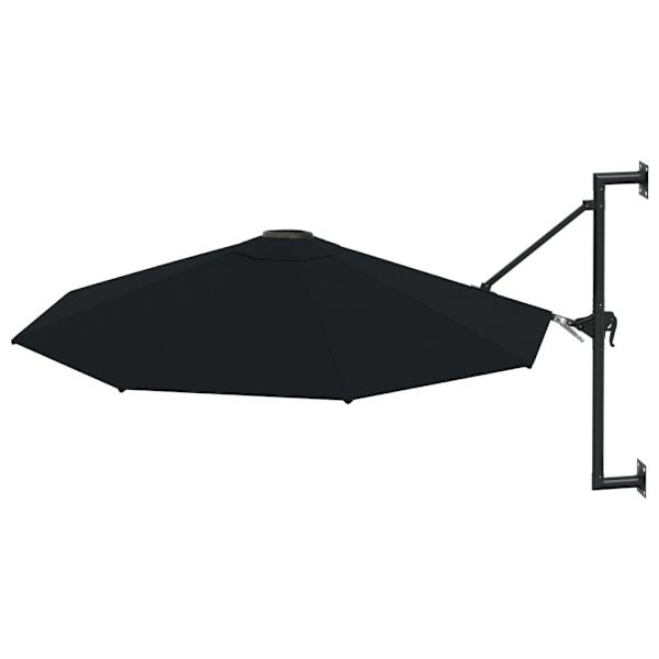 vidaXL Væghængt Parasol med Metalstang 300 cm Sort black 9750