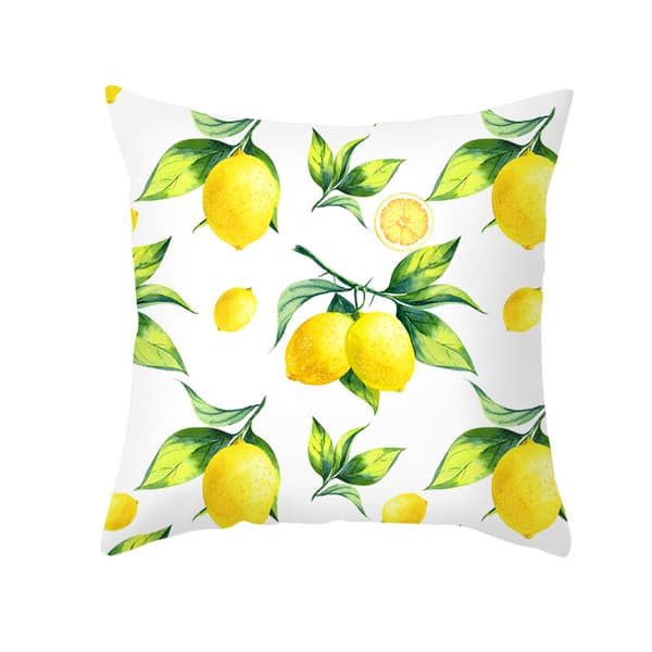 Gult citrustryck kuddfodral mjukt modernt bondgård för sovrum soffa vardagsrum 18 x 18 tum-FA-