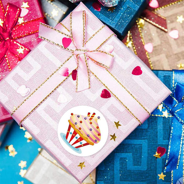 2 ruller Cupcake Stickers Sticker Roll Självhäftande