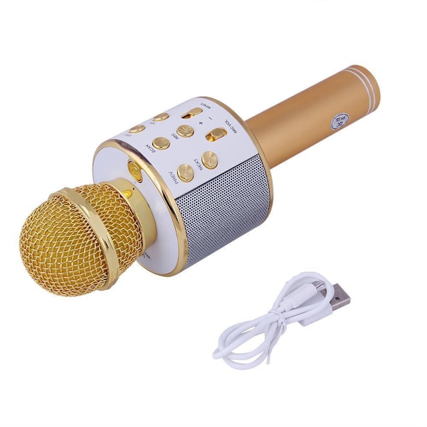 Trådløs Karaoke Easyhold Mikrofon KTV Player Bluetooth Mic Højttaler gold