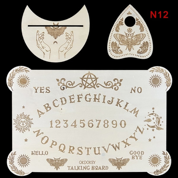 Divination pendelbräda i trägraverad magic tavla Ouija Boa - Perfekt 12