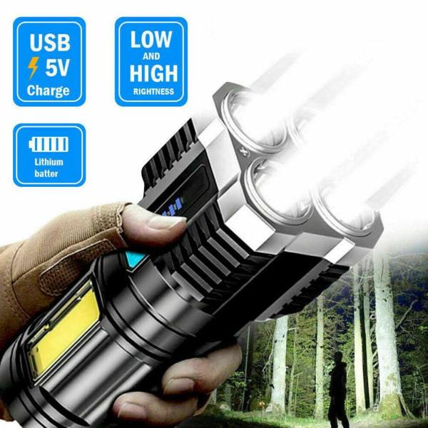 Super Bright 10000000LM Torch Led Ficklampa USB Uppladdningsbar